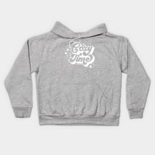 Cozy Time with Stars - White Kids Hoodie